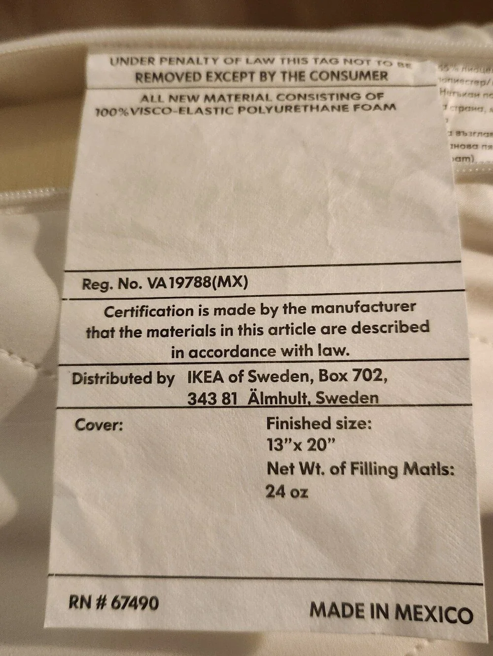 Ikea 365+ FAST  Pillow, Orthopedic Neck Back Support, pain Relief